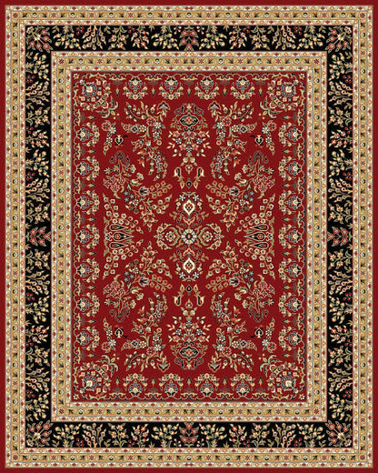 SAFAVIEH Area Rug 9x12 - Lyndhurst Collection - Large - Red & Black, Traditional Oriental Design, Non-Shedding & Easy to Clean, Ideal for Living Room, Bedroom, Dining Space (LNH331B)