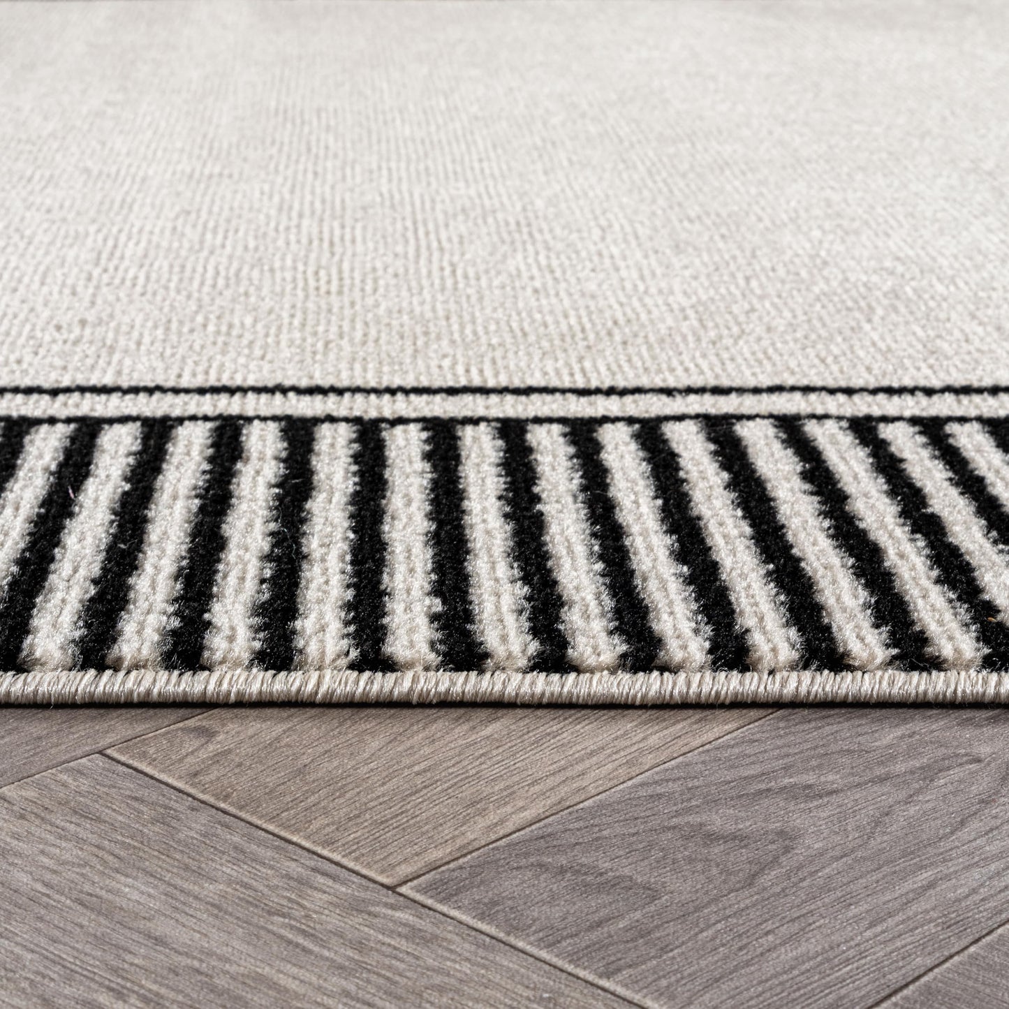 Rugshop Modern Distressed Bordered Indoor Area Rug for Living Room,Bedroom,Kitchen Rug Low Pile Rug with Jute Backing 5' x 7' Cream