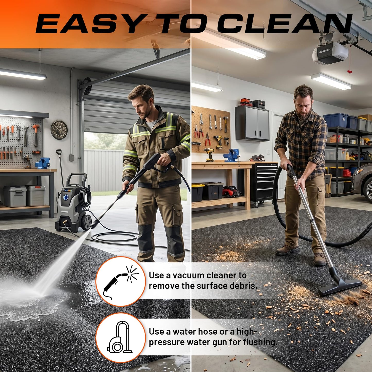 8.8 x 22 FT Garage Floor Mat,Oil Spill Resistant Garage Pad,Garage Flooring