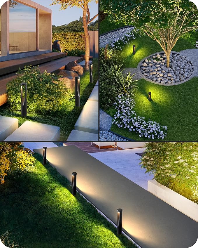 EDISHINE Low Voltage Pathway Lights Wired, 12V 2W 150LM 3000K LED Landscape Path Lights with Connectors, Waterproof Electric Outdoor Landscape Lighting for Walkway Yard Garden, CRI80 6 Pack