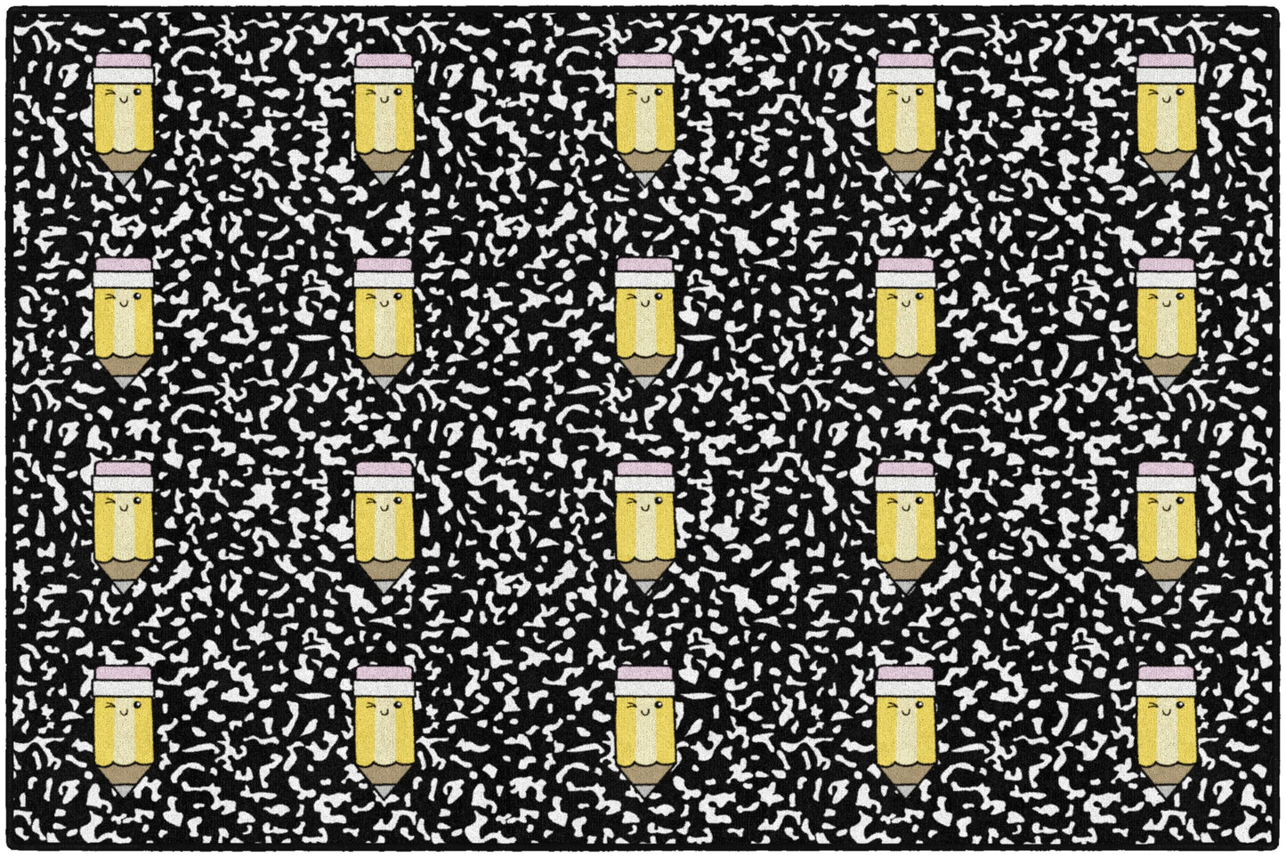 Flagship Carpets School Days Pencil Spots Educational Area Rug for Kids Room, Children's Classroom Rug for Teaching and Playroom, 5' X 7'6"