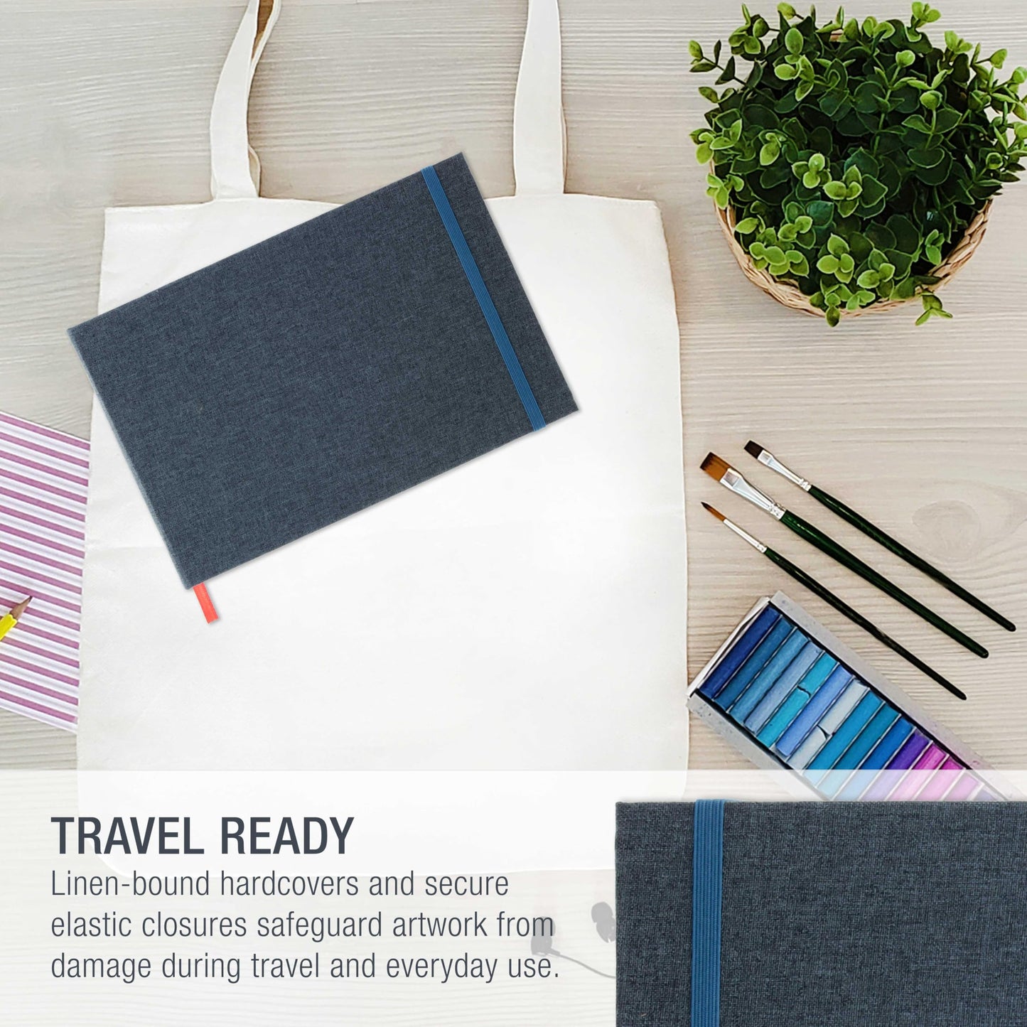 U.S. Art Supply 5.5" x 8.5" Watercolor Book (2 Pack, 76 Sheets Each) - 110lb (230 GSM) Linen-Bound Hardcover Artist Paper Pads - Acid-Free Cold-Pressed Watercolor Paper Pad Mixed Media