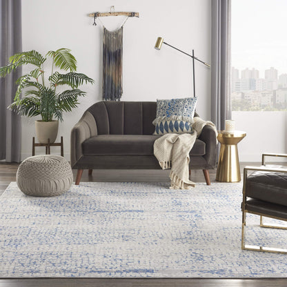 Nourison Home Whimsicle Abstract Grey Blue 7' x 10' Area Rug, Easy Cleaning, Non Shedding, Bed Room, Living Room, Dining Room, Kitchen (7x10)