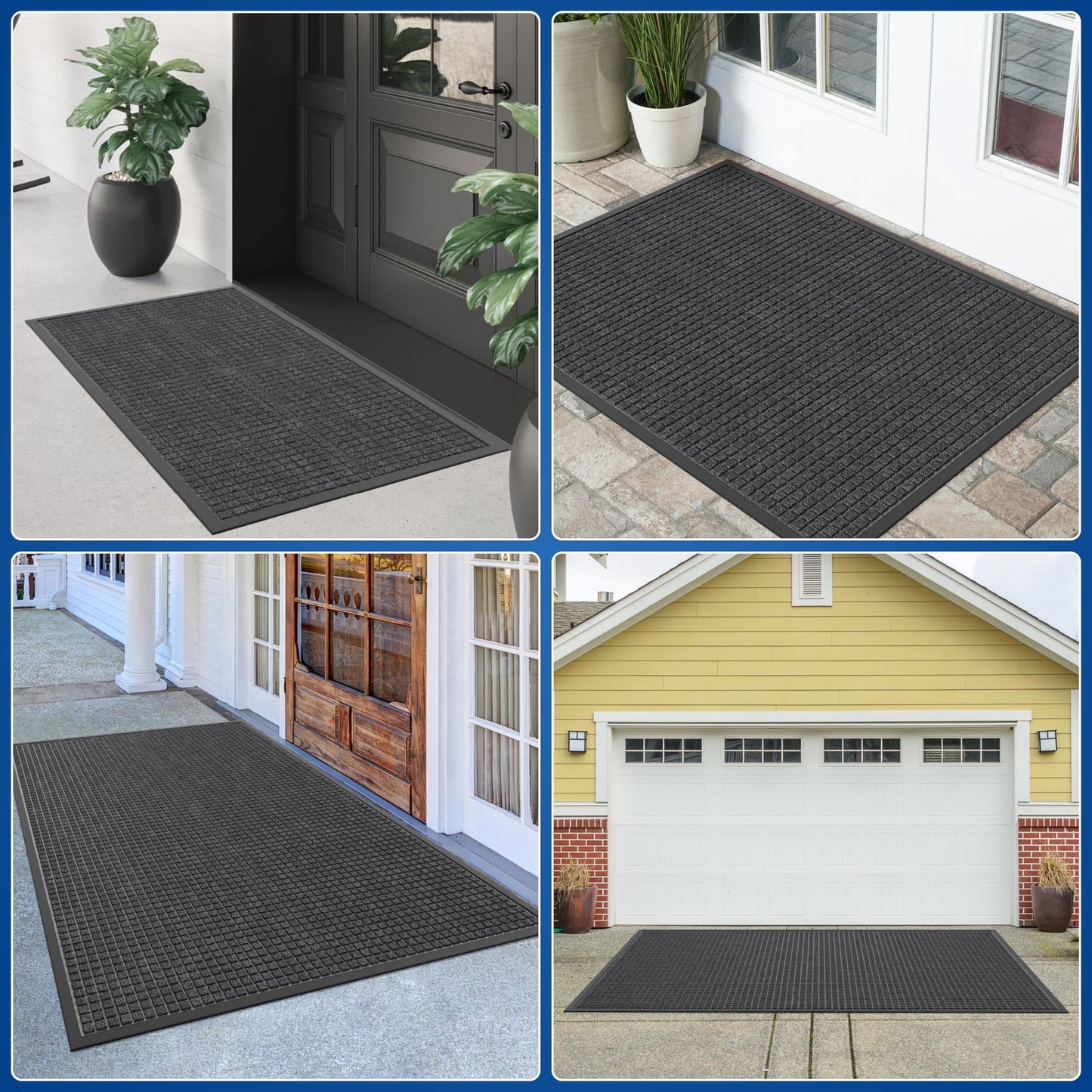 Naturei Durable Front Door Mat, 72" x 36" Heavy Duty Indoor Outdoor Doormat for Entryway, Non-Slip Rubber Backing, Stain and Fade Resistant Commercial Floor Mat for Home Office Entry