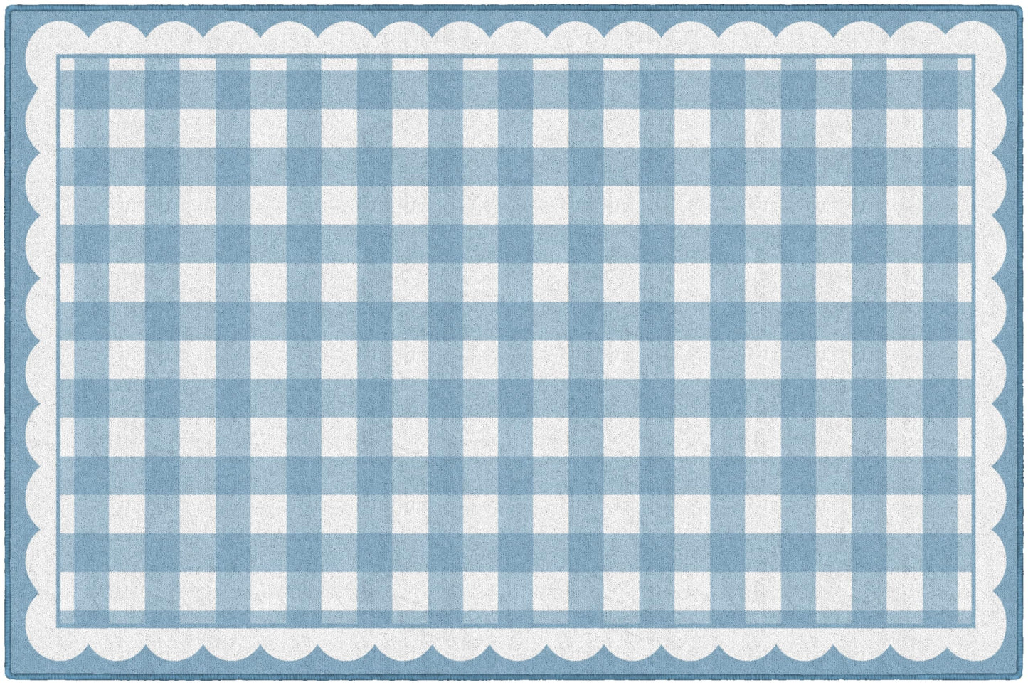 Flagship Carpets School Days Blue Gingham Educational Area Rug for Kids Room, Children's Classroom Rug for Teaching and Playroom, 5' X 7'6" - Blue