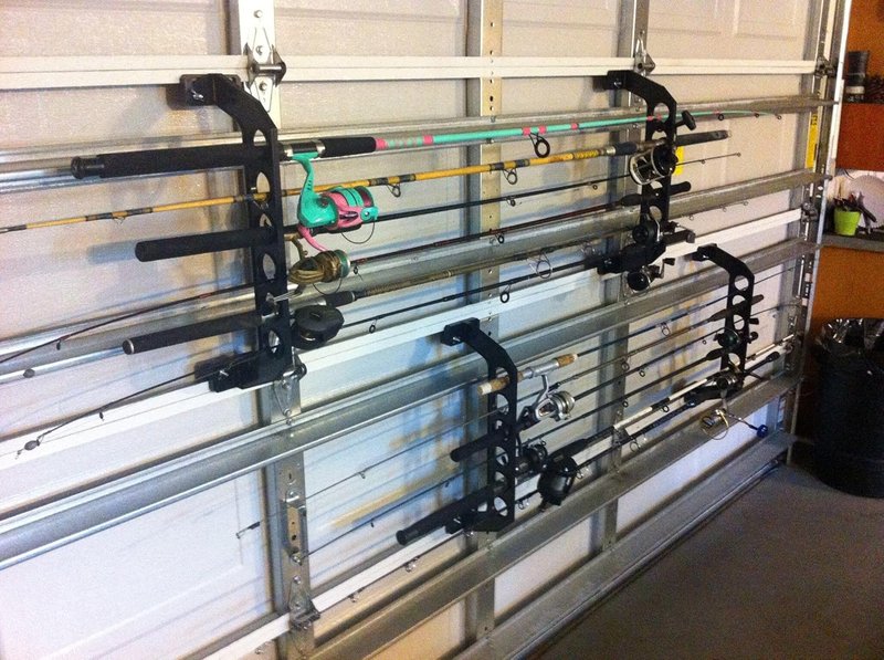 Cobra Garage Door Storage Rack | 21" Black ABS Plastic Fishing Rod Holder - Ultimate Organizer for Fishing Gear