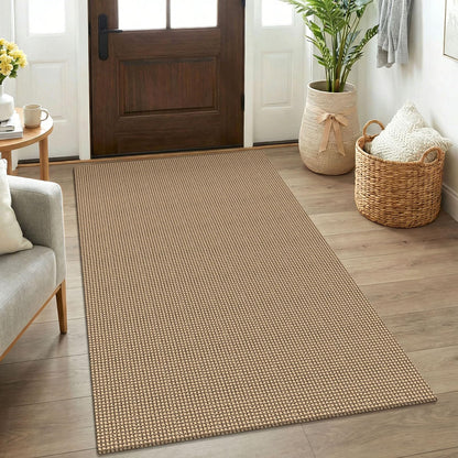 KOZYFLY Boho Rugs for Entryway 3x5 ft Washable Area Rug Non Slip Rubber Backed Entry Rug Woven Indoor Door Mat Cotton Kitchen Rugs Floor Carpet for Entryway, Foyer, Backdoor, Orange Beige/Tan/Brown