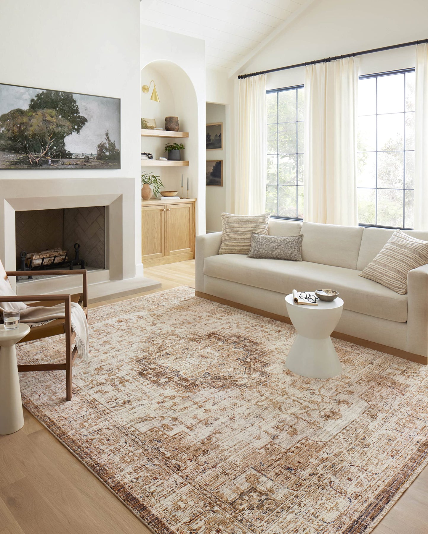 Loloi Sorrento Collection SOR-03 Mocha/Multi 6'-7" x 9'-10" Area Rug