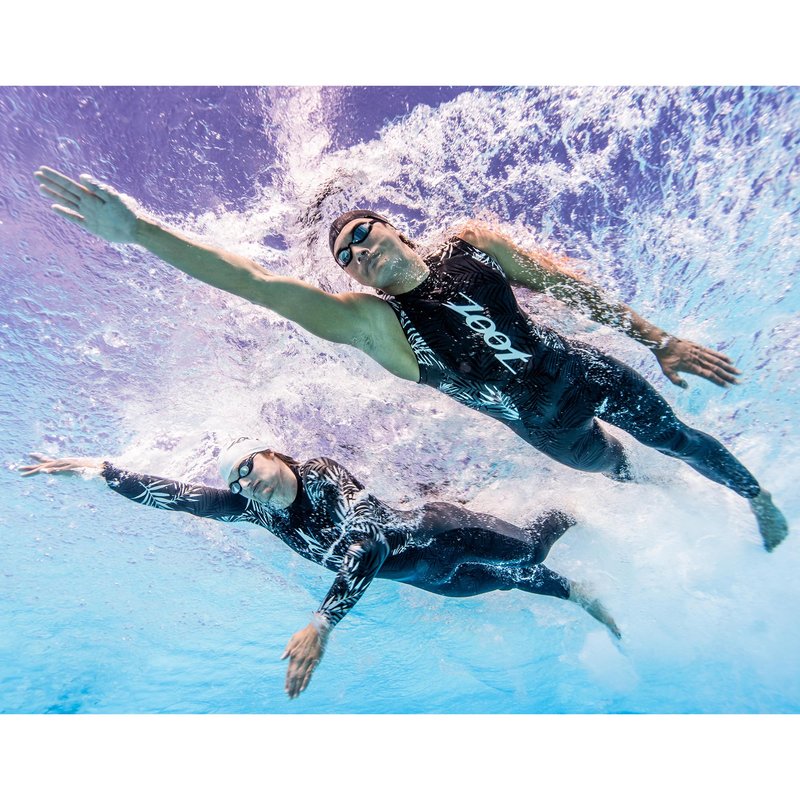 Zoot Men's Maui Wetsuit, Full Sleeve Neoskin Neoprene Buoyancy Suit for Open Water Swimming, Triathlons & Training - Silver Palm - Small