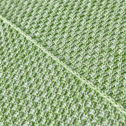 Longhui bedding Grass Green Knitted Throw Blanket for Couch - Soft, Cozy Machine Washable 100% Cotton Sofa Knit Blankets, Heavy 3.0lb Weight, 51 x 63 Inches,Grass Green and White Color.