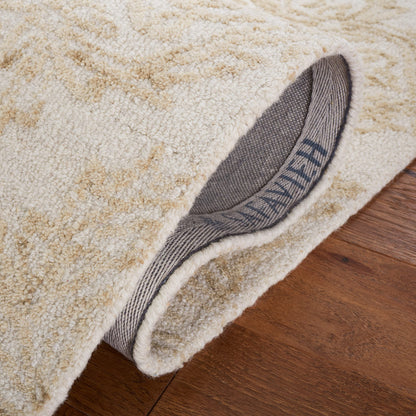 SAFAVIEH Abstract Collection Area Rug - 9' x 12', Ivory & Beige, Handmade Wool, Ideal for High Traffic Areas in Living Room, Bedroom (ABT346B)