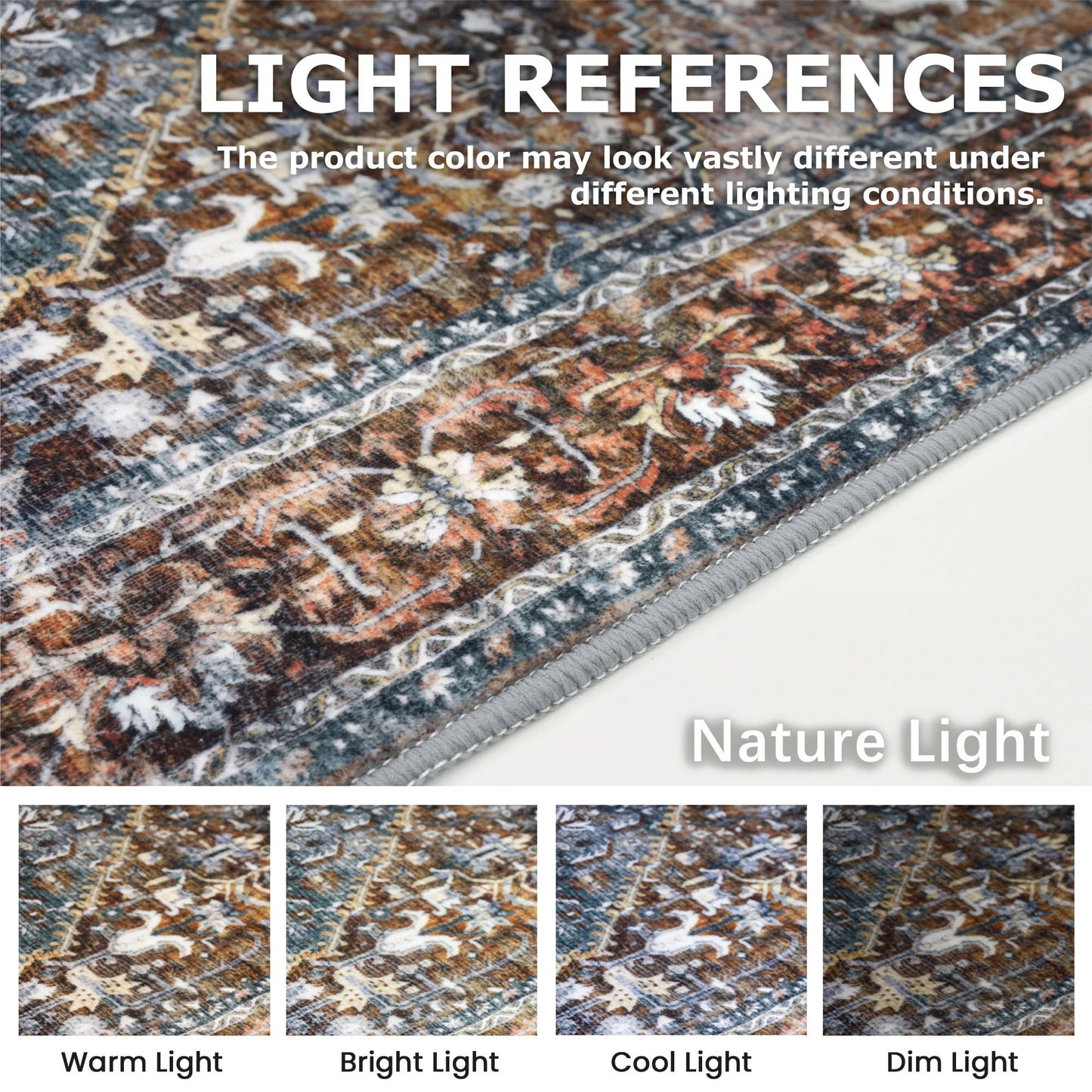 KOZYFLY Runners for Hallways 2x5 Ft Washable Kitchen Runner Rug Boho Runner Rug for Entryway Indoor Printed Oriental Faux Wool Floor Carpet Runner for Laundry Room Kitchen Hall, Brick Red/Orange/Green