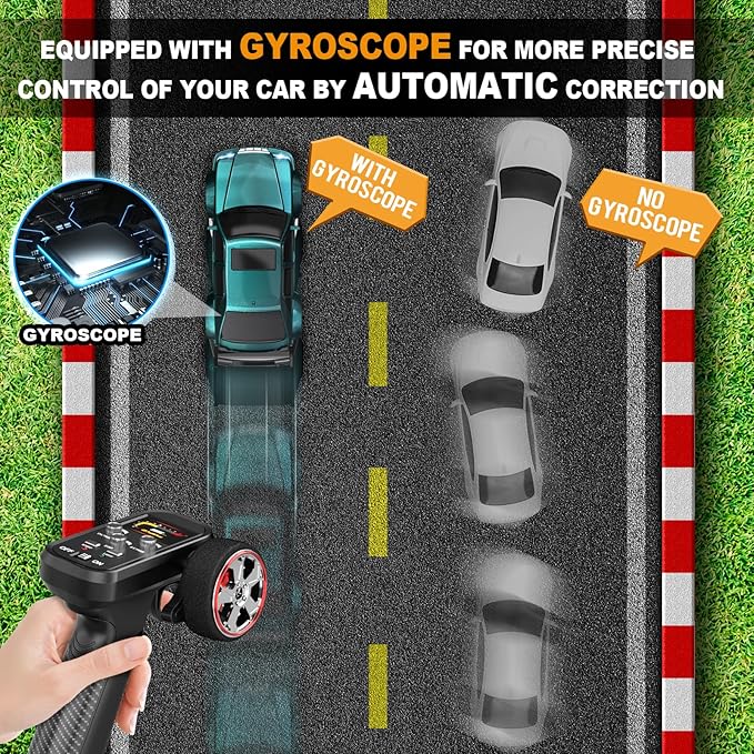 Mini RC Drift Car 1/43 with Gyroscope 4WD Full Proportional RC Car 2.4GHZ Hobby Grade Remote Control Cars RTR Model Vehicle 20+KM/H High Speed for Hobbyists Kids Adults(Green)