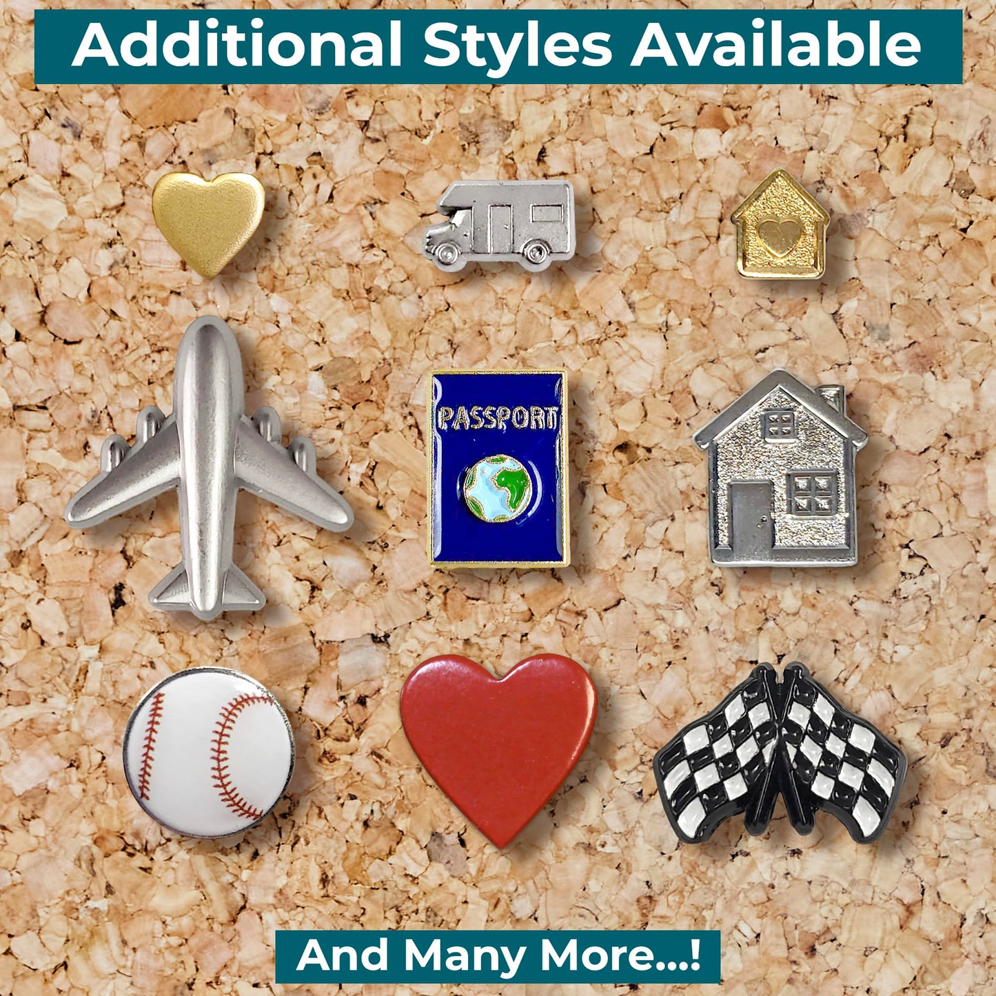 Mini Star Push Pins - Silver Mini Star Pins - for Cork Board, Maps, or Lapel Pin Use - Designed in USA - Set of 10