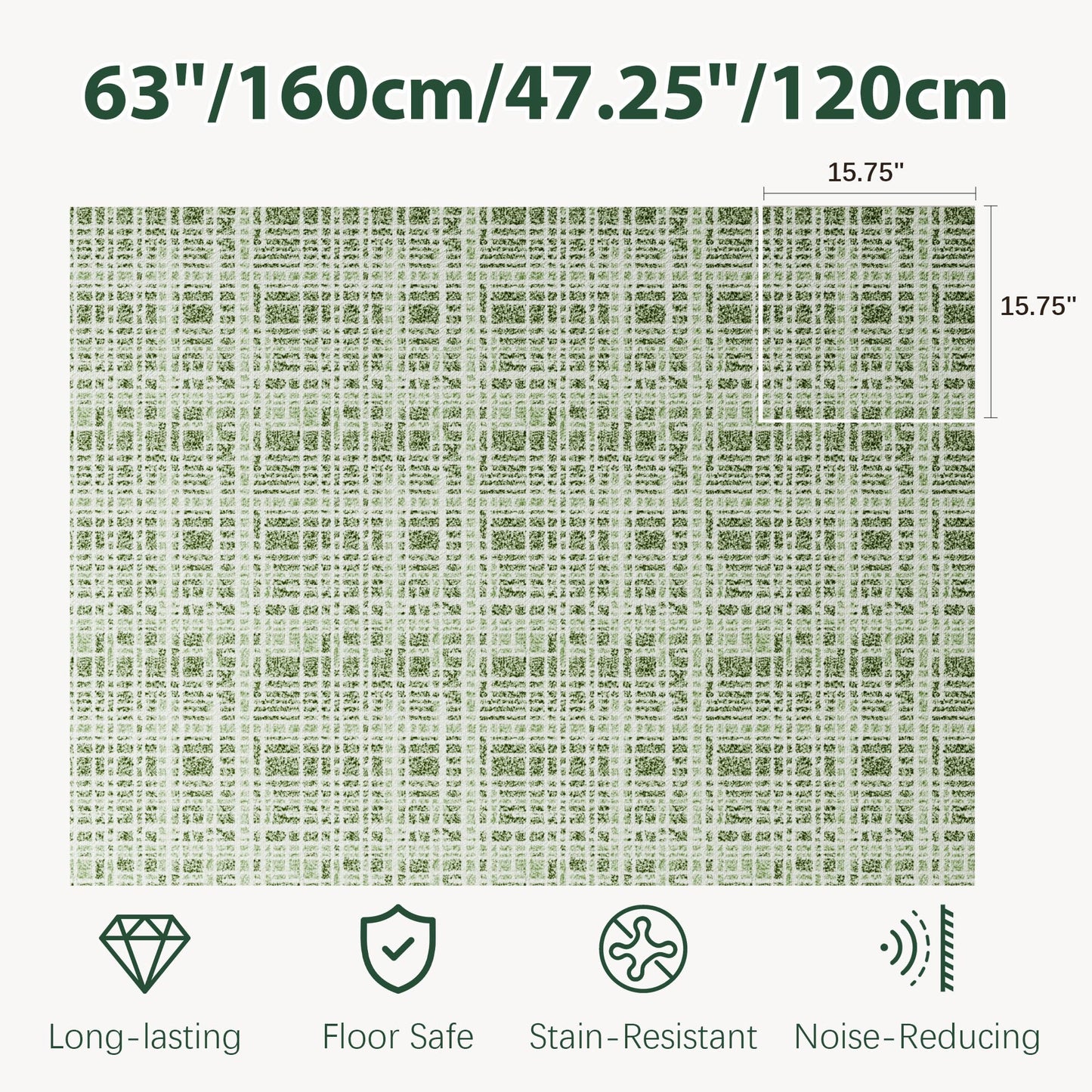 Azaeahom Carpet Tiles Peel and Stick, Squares Self Adhesive Carpet Floor Tile(15.75'' x 15.75''), Anti-Slip, Reusable, 0.38'' Thick, Carpets Easy Install DIY for Bedroom Living Room(12 Pcs)