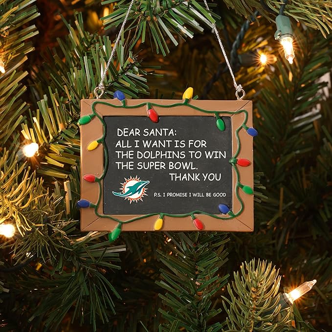 NFL Resin Holiday Christmas Chalkboard Sign Ornament