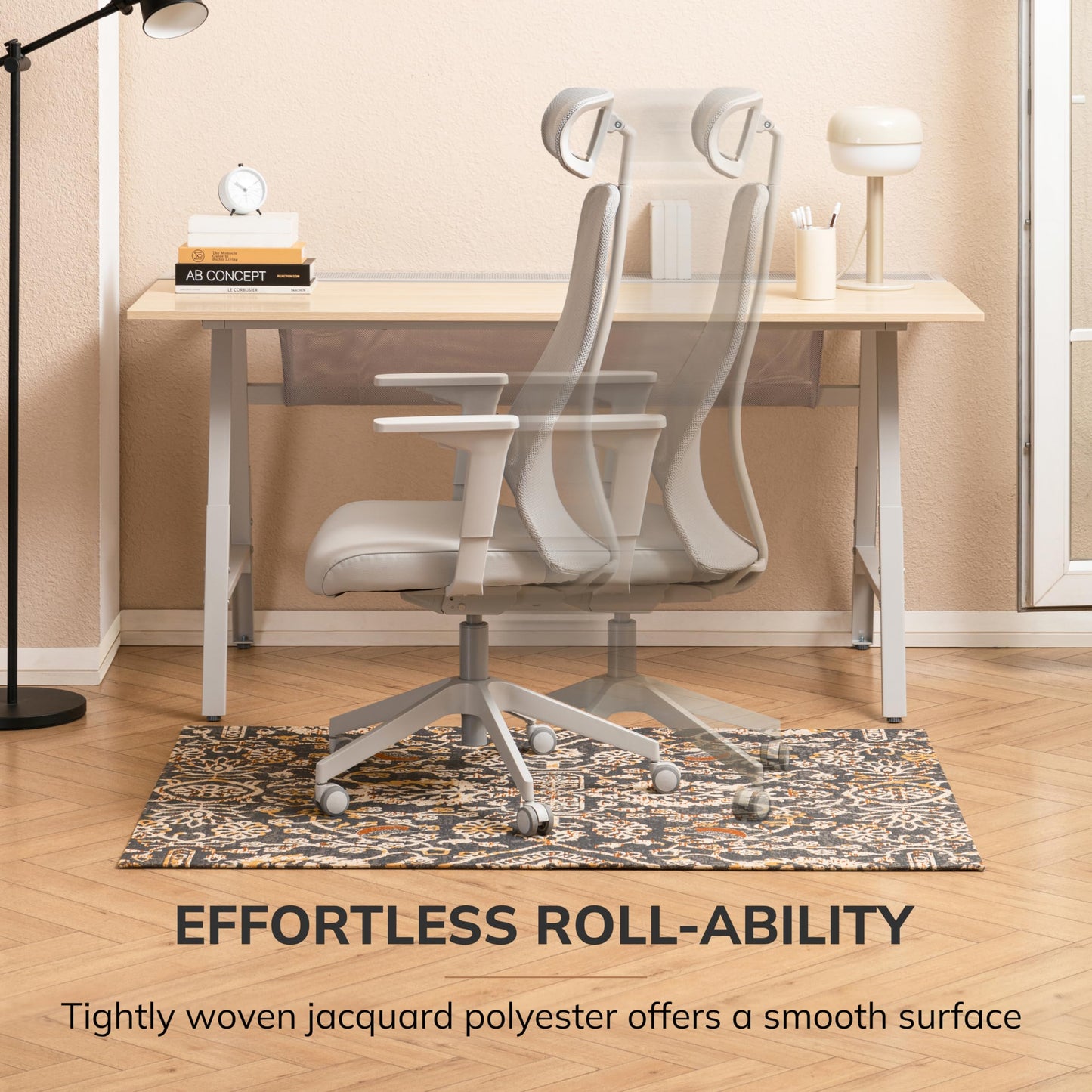 Anji Mountain Rug'd Office Chair Mat for Carpet & Hardwood Floor - Jacquard Woven, Anti-Slip Backing, Low Pile, Floor Protector Desk Chair Mat, Office Rugs for Rolling Chairs (Robin - 40" x 54")