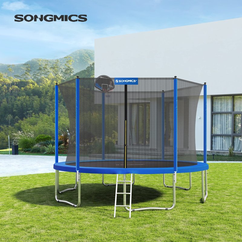SONGMICS Replacement Trampoline Safety Pad Mat, 12 ft (144 Inches) Spring Cover, UV-Resistant, Tear-Resistant Edge Protection, Standard Size, Cobalt Blue USTP12FT