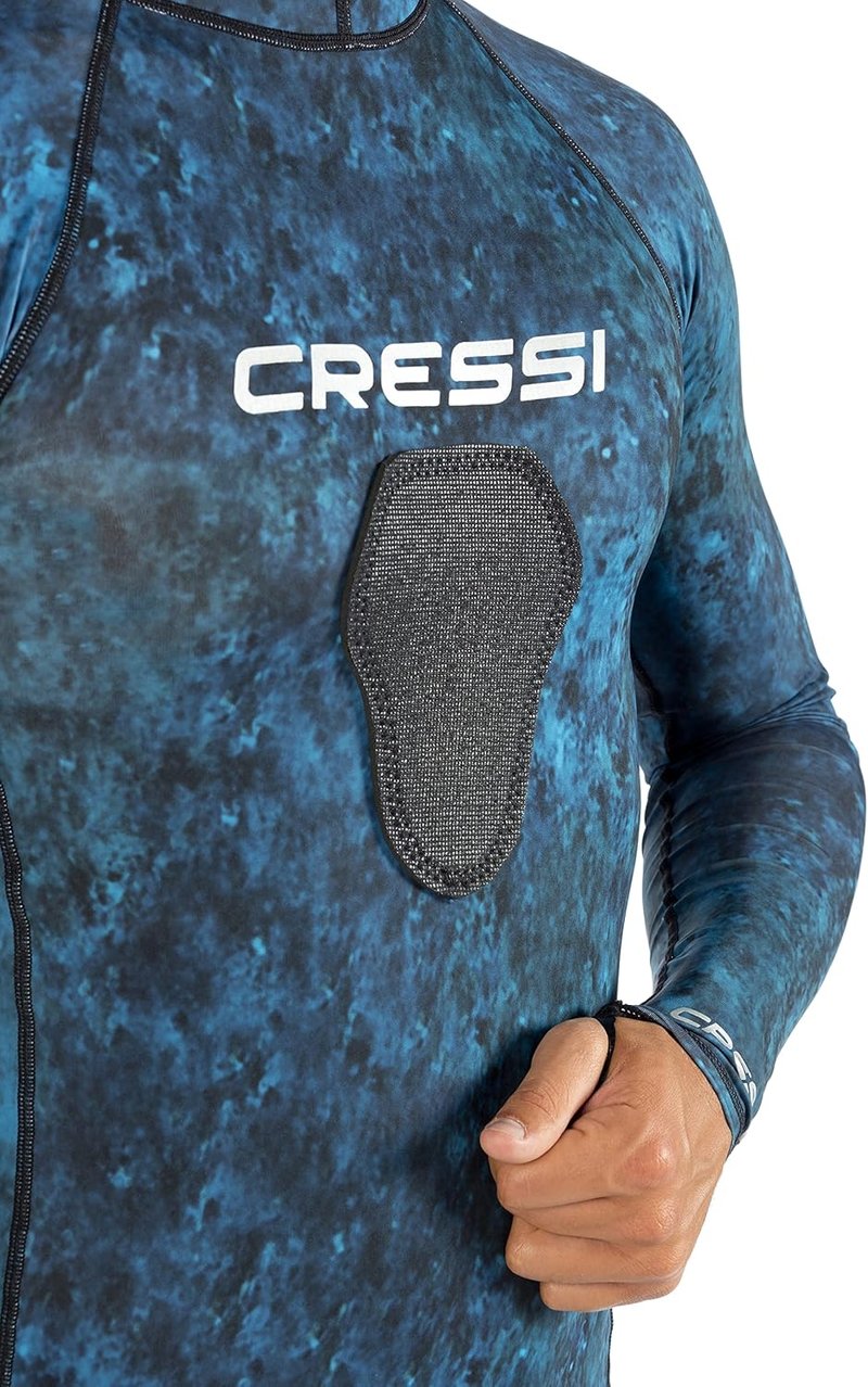 Cressi Hunter Hooded Rash Guard Top | Long Sleeve UV Protection Swimwear