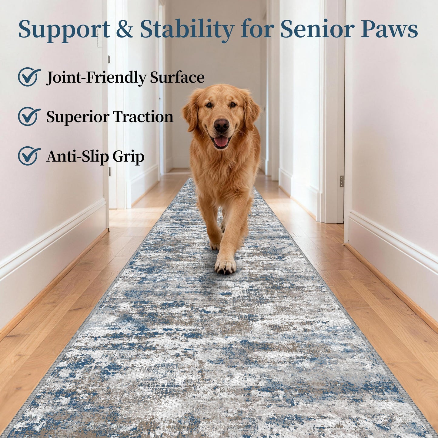 TTelephant Runners for Hallways Ultra Non-Slip 2x10 Long Runner Rugs Washable Abstract Tear and Stain Resistance No Pile Lightweight Modern Rug Runners for Entryway, Kitchen, Walkway, Entrance, Multi