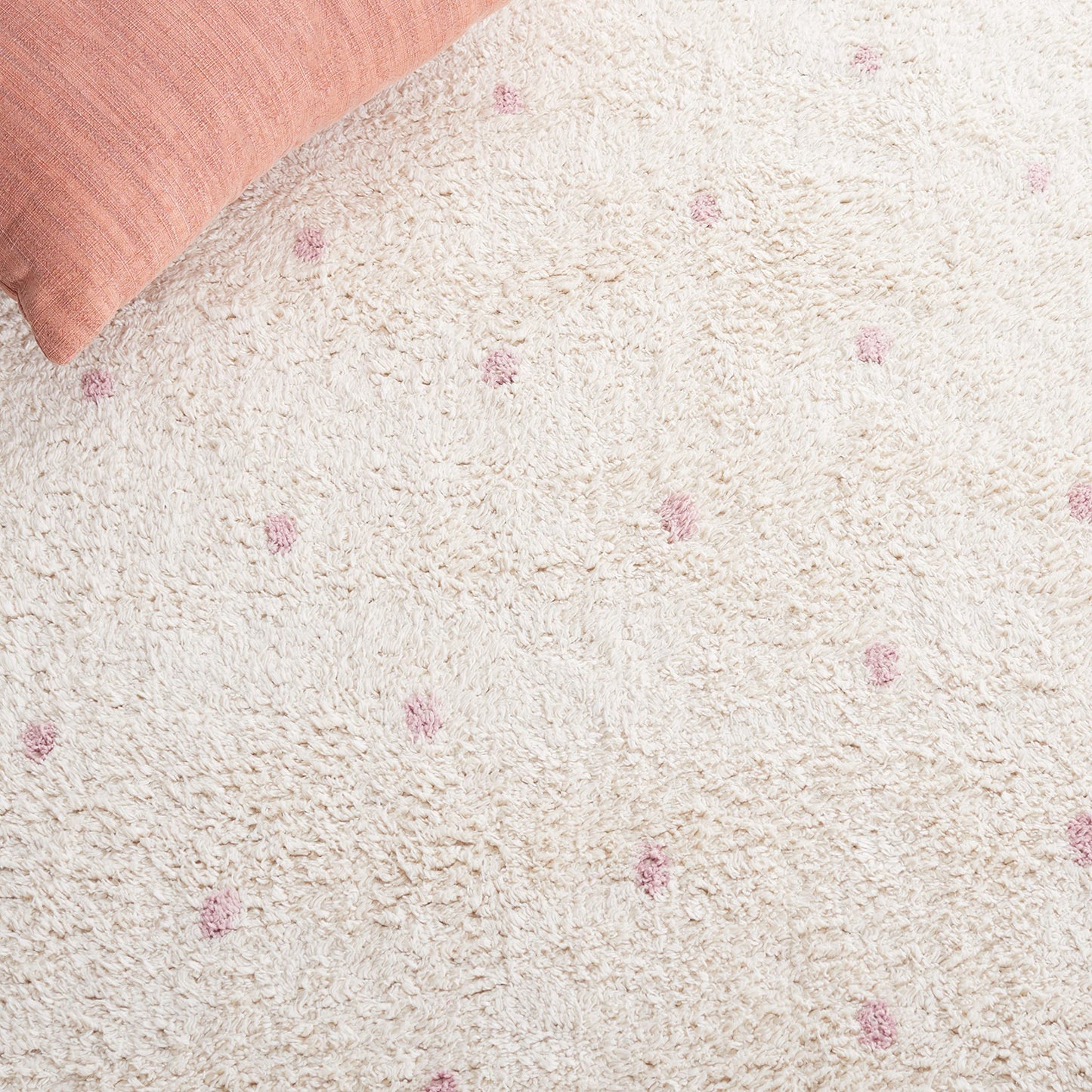 SAFAVIEH Washable Rug Easy Care Collection - 5' x 8', Ivory & Pink, Handmade Cotton, Easy to Clean, Ideal for Living Room, Bedroom, Dining Space (ECR212U)