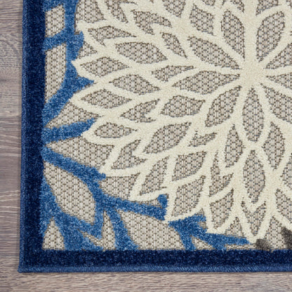 Nourison Home Aloha Indoor/Outdoor Blue/Multicolor 6' x 9' Area Rug, Easy Cleaning, Non Shedding, Bed Room, Living Room, Dining Room, Deck, Backyard, Patio (6x9)