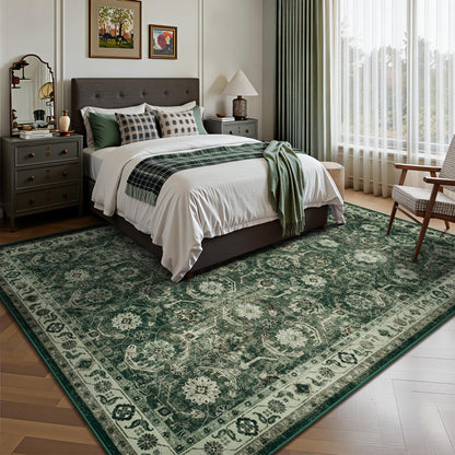 Woodbruy 5x7 Area Rugs, Soft Non Slip Low Pile Washable Rug, Boho Modern Rug for Living Room, Bedroom, Dining Room, Sage Green
