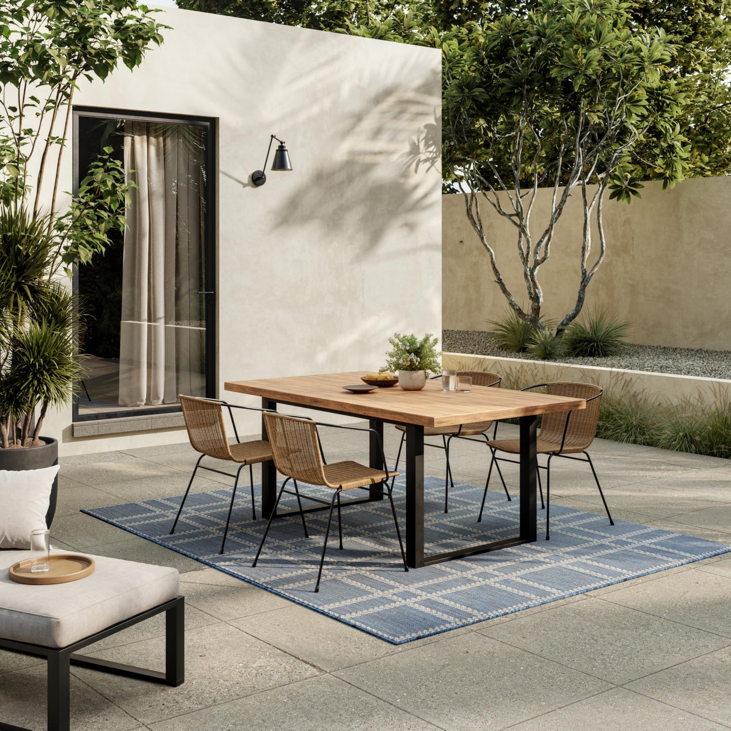 Nourison Home Horizon Indoor/Outdoor Navy 5' x 7' Area Rug - Easy Clean, Non Shedding, Bed Room, Living Room, Dining Room, Kitchen (5' x 7')