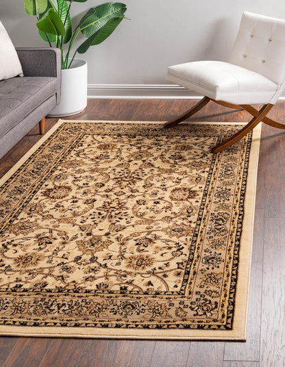 Unique Loom Sialk Hill Collection Area Rug - Washington (9' 10" x 14' 1" Rectangle, Ivory/ Beige)