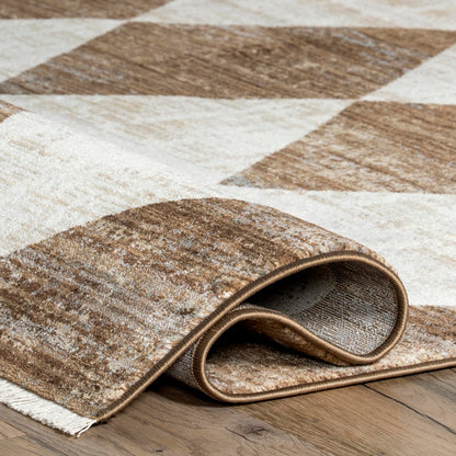 Nuloom Fringed Performance Meline Beige/Blue/Ivory, 5' x 7'10", Checkered, Soft and Cozy, High Traffic, Stain Resistant, Easy Clean, Durable Area Rug for Bedroom, Living Room, Dining, Den, Foyer