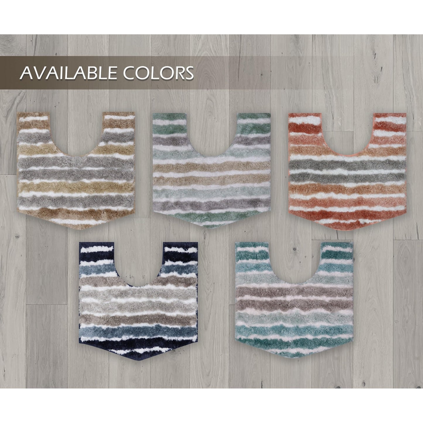 Home Weavers Luxury Toilet Rugs U-Shaped 20x20, Extra Soft and Absorbent Microfiber Bathroom Rugs, Non-Slip Plush Shaggy Bath Mat, Machine Wash Dry, Contour Bathroom Mats for Toilet Base, Coral