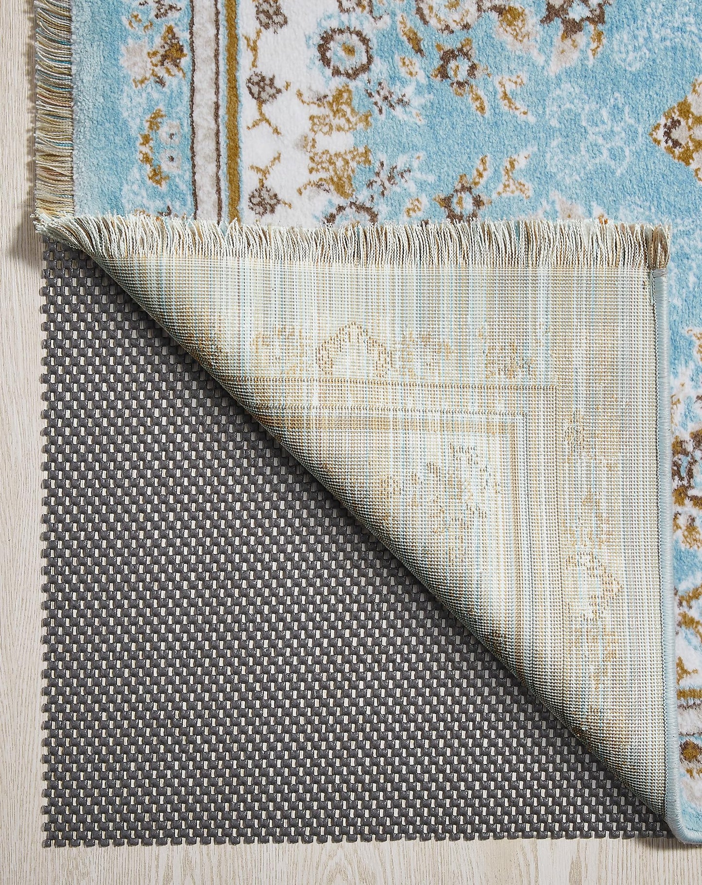 Veken 9x12 Ft Rug Pad Gripper for Hardwood Floors, Non Slip Dark Grey Rug Pads for Area Rugs, Thick Rug Grippers for Tile Floors, Under Carpet Anti Skid Mat, Keep Your Rugs Safe and in Place