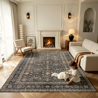 Ruaruarug Area Rug 8'×10', Non Slip Machine Washable Ultra Soft Stain & Fade Resistant, Pet & Kids Friendly, for Living Room/Bedroom/Kitchen/Classroom, Copper
