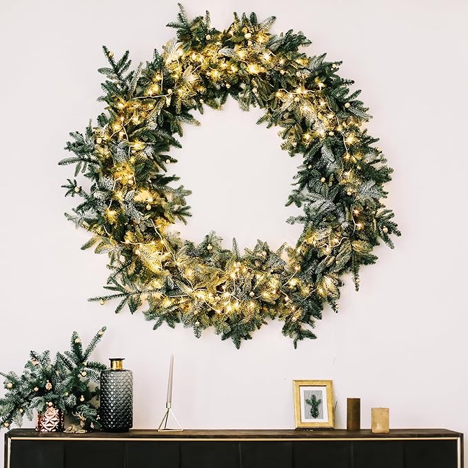Fovths 12 Pieces Metal Christmas Wire Wreath Frame 24 Inch Green Wreath Ring with Floral Wire Form Front Door Garland Frame for Christmas Wedding Home DIY Crafts Supplies