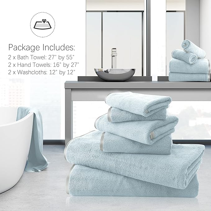 TENSTARS Microfiber Coral Velvet Luxury Silk Hemming Towel Set