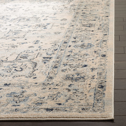 SAFAVIEH Charleston Collection Area Rug - 9' x 12', Ivory & Light Blue, Oriental Distressed Design, Non-Shedding & Easy Care, Ideal for High Traffic Areas in Living Room, Bedroom (CHL411M)