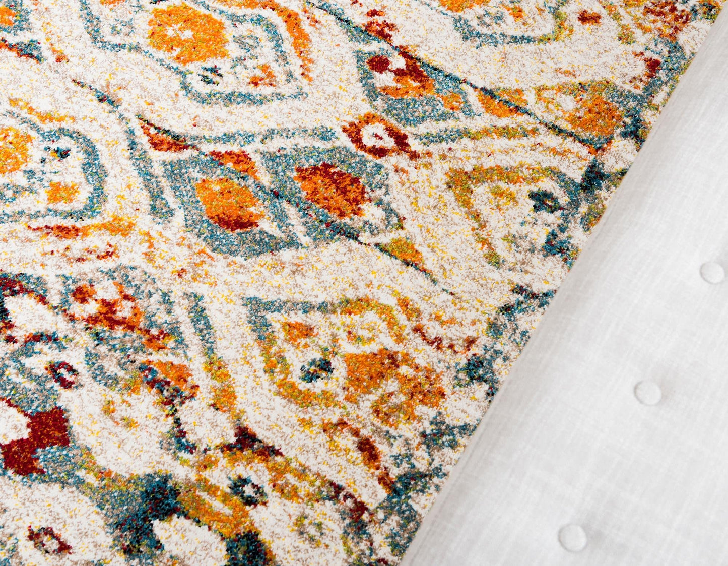 Unique Loom Rosso Collection Vintage, Geometric, Bohemian, Traditional, Distressed, Southwestern Area Rug (5' 0 x 8' 0 Rectangular, Multi/Ivory)
