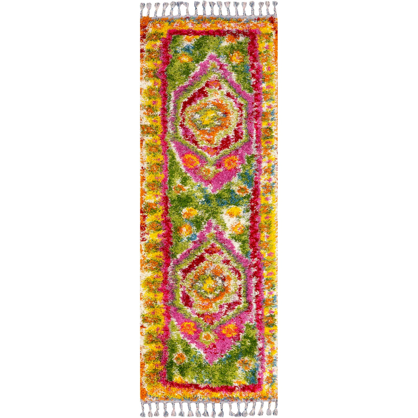 Nuloom Shania Multicolor/Ivory, 2'8" x 8', Moroccan Shag, Soft and Plush, High Traffic, Stain Resistant, Easy Clean, Durable Runner for Bedroom, Living Room, Dining Space, Den, Foyer, Entryway
