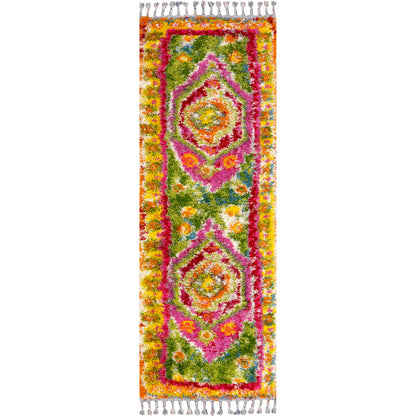 Nuloom Shania Multicolor/Ivory, 2'8" x 8', Moroccan Shag, Soft and Plush, High Traffic, Stain Resistant, Easy Clean, Durable Runner for Bedroom, Living Room, Dining Space, Den, Foyer, Entryway