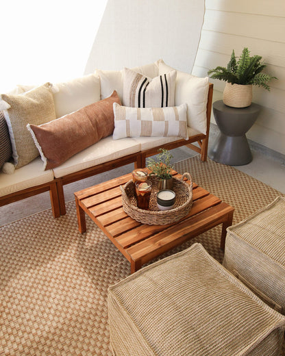 SAFAVIEH Washable Rug Outdoor Courtyard Collection - 9' x 12', Natural & Cream, Non-Shedding & Easy Cleaning, Ideal for Patio, Backyard, Mudroom (CY8653-03021)
