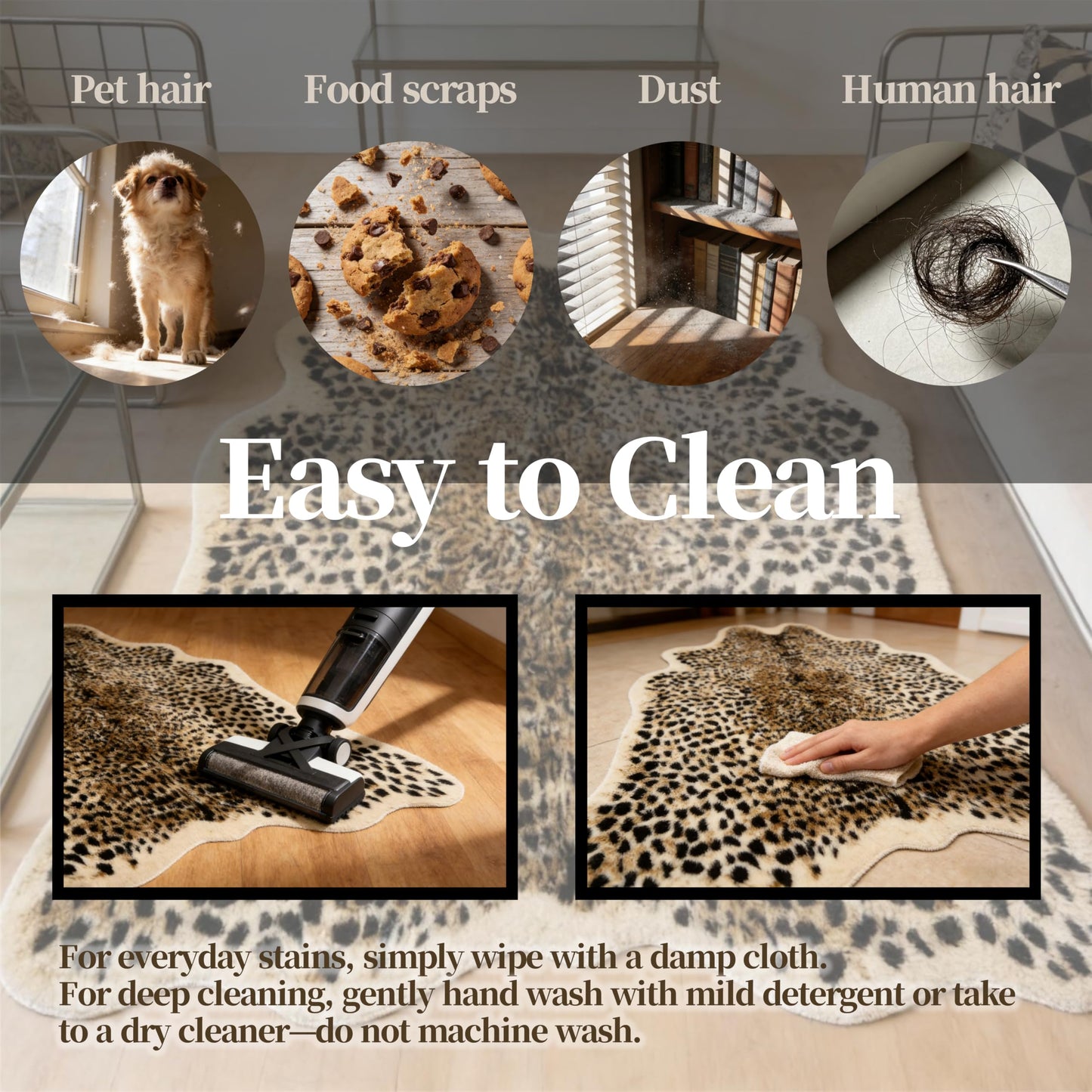 5.2ft x 7ft Leopard Rug Fluffy Animal Print Leopard Rug Cheetah Print Cheetah Print Carpet Faux Fur Hide Cowhide Skin Mat Area Carpet for Nursery Home Office Living Room Bedroom