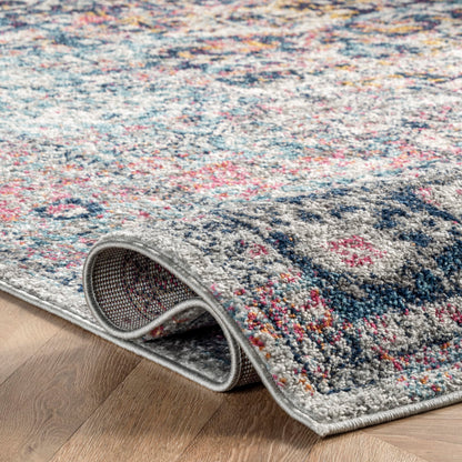 nuLOOM Lilah Vintage Medallion Area Rug, 8' x 10', Blue, Rectangular