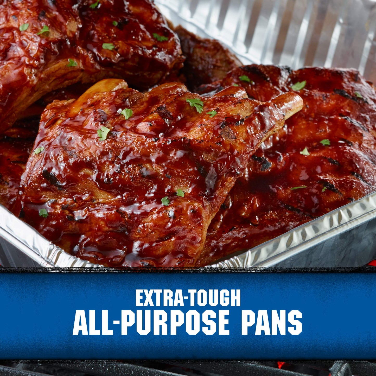 Kingsford Heavy Duty Large Aluminum Pans - Disposable Aluminum Pans for Cooking, Baking, Grilling, Frying & Roasting - Ideal Disposable Chafing Dish, Broiler, & Outdoor Tray 4 Count, (Pack of 1)