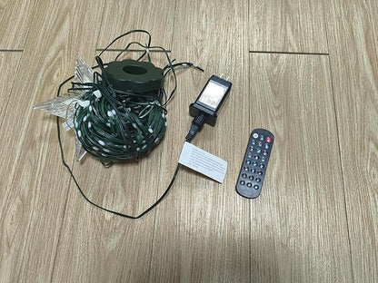 Smart Ring Christmas Tree Lights with Star Topper Indoor Outdoor - 7Ft x 20 Lines String 400 Optimum LED Easy App Control Images Color Changing Timer Remote Waterproof for 6 7 7.5 Ft Xmas Trees