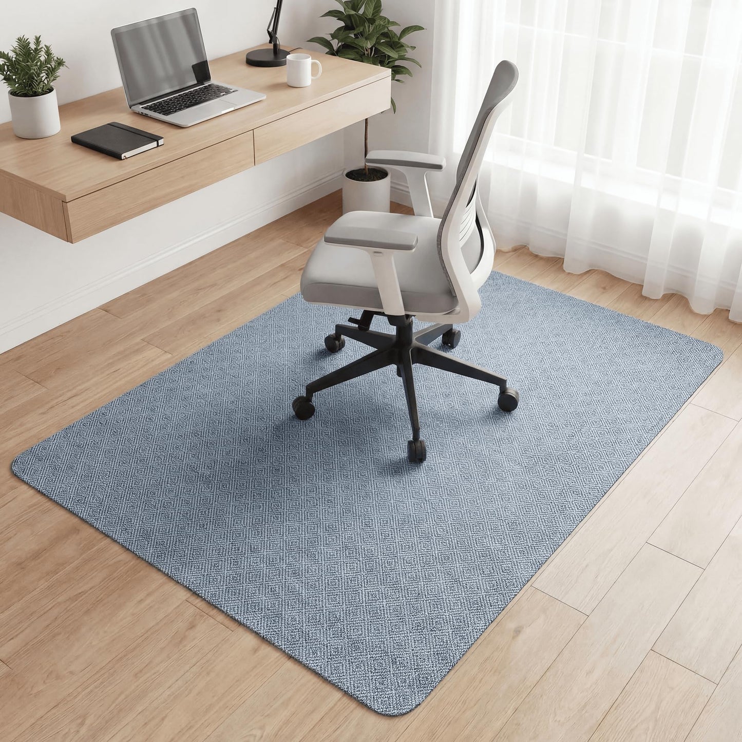 Carvapet Office Chair Mat for Hardwood Floor, 36x48 Inch Heavy Duty Floor Protector, Non Slip Desk Chair Mat for Rolling Computer Gaming Chairs, Easy to Clean Greek Key Pattern