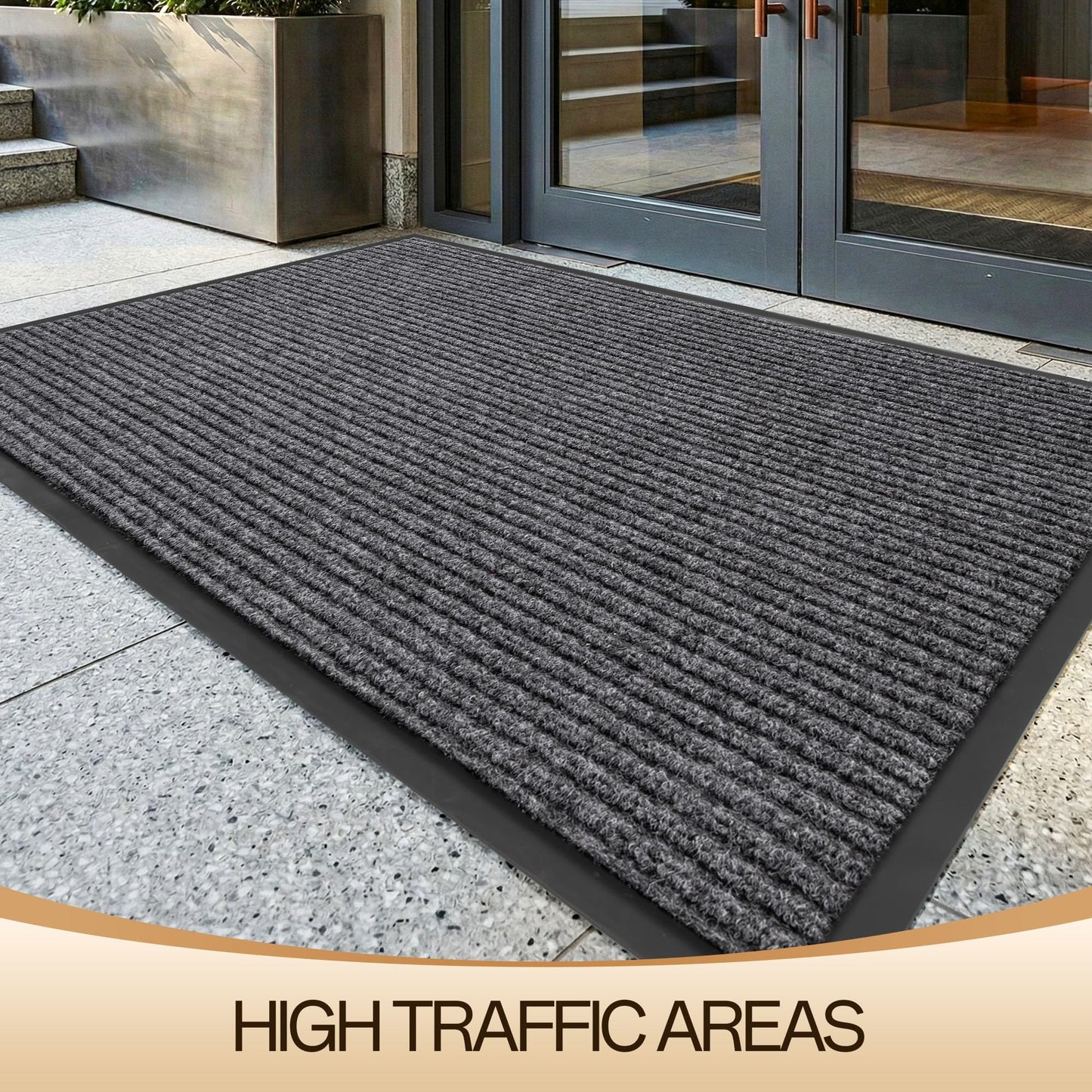 Amyracel Front Door Mat Indoor Outdoor Entrance, 48"x 96" All-Season Waterproof Doormat for Enterway, Heavy Duty Commercial Floor Mat, Fade Resistant, Rubber Back, Low Profile, Easy Clean