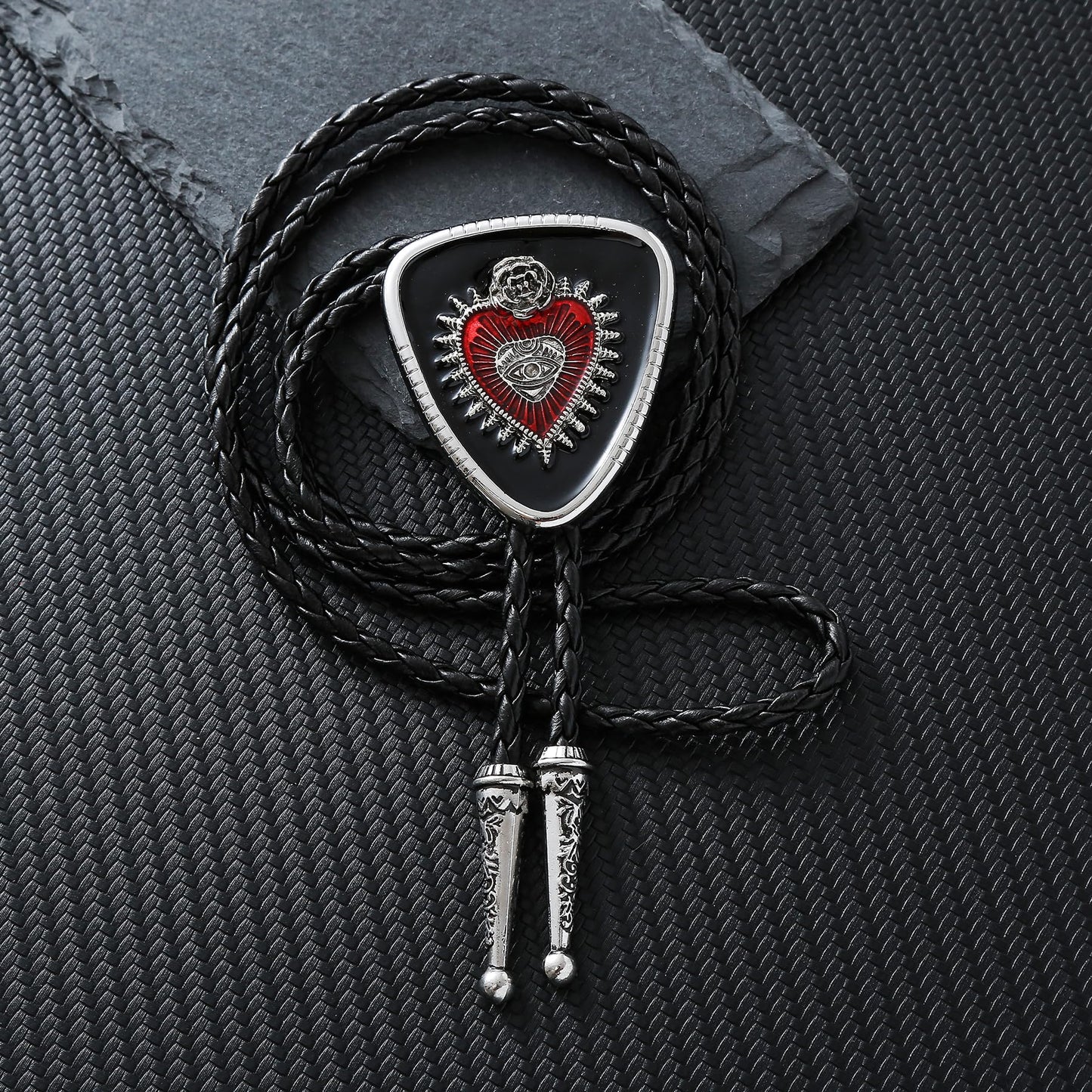 GelConnie Bolo Tie Black Vincent Vega Bolo Tie for Men Women Goth Cowboy String Ties Western Bolero Ties Men