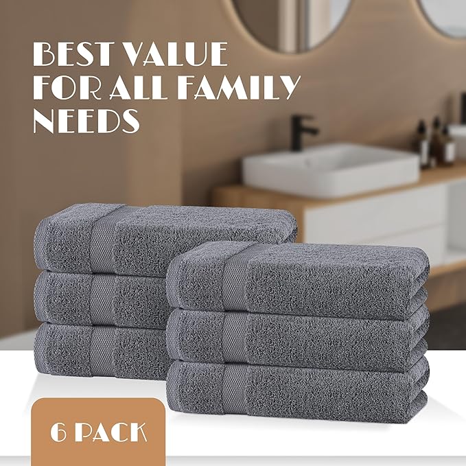 White Classic Wealuxe Grey Towels