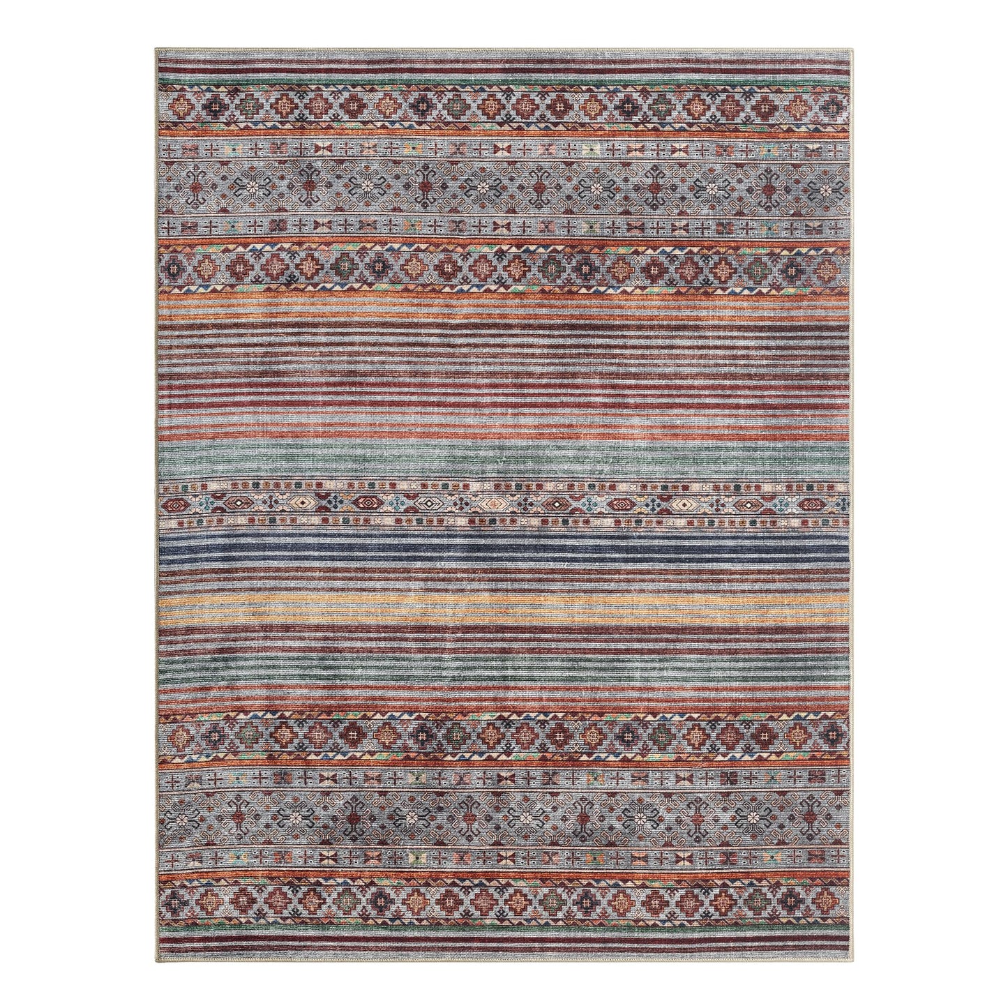 Keen Home Design 48"x72" Rug - Machine Washable Area Rug with Non-Slip Backing, Ideal for Living Room, Dining Room, Bedroom - Vintage, Easy Clean, Durable, Low Pile Rug - (4' x 6')