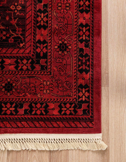 Unique Loom Tekke Collection Area Rug - Sheibani (5' 3" x 8' Rectangle, Red/ Black)